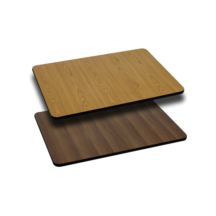 24'' x 30'' Rectangular Restaurant Table Top with Natural or Walnut Reversible Laminate Top