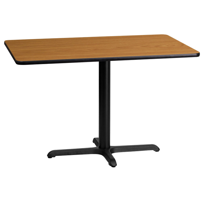 24'' x 42'' Rectangular Natural Laminate Restaurant Table Top with 22'' x 30'' Table Height Base