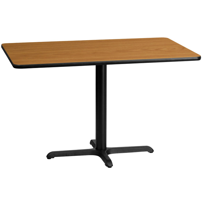 30'' x 48'' Rectangular Natural Laminate Restaurant Table Top with 22'' x 30'' Table Height Base