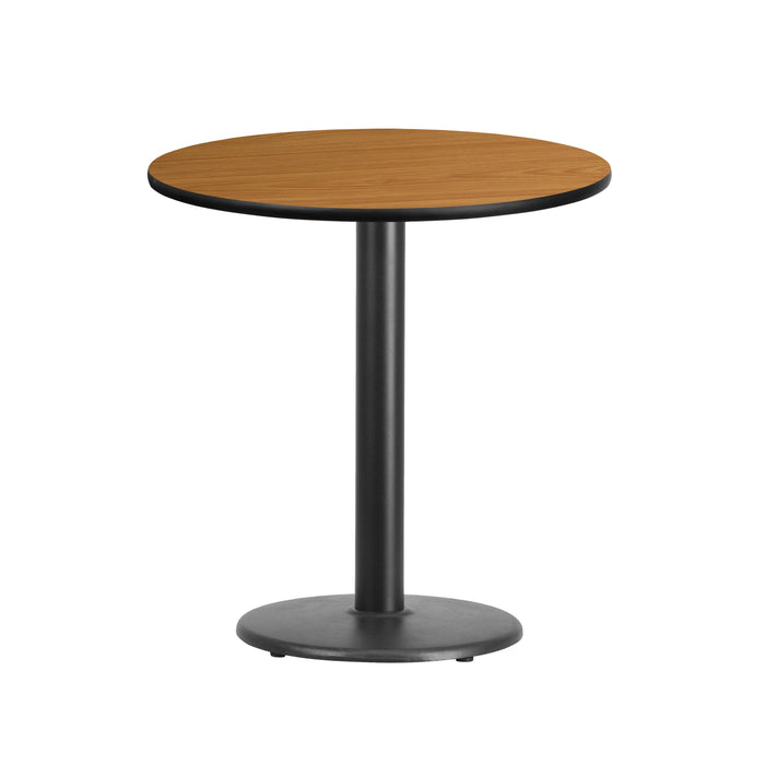 24'' Round Natural Laminate Restaurant Table Top with 18'' Round Table Height Base