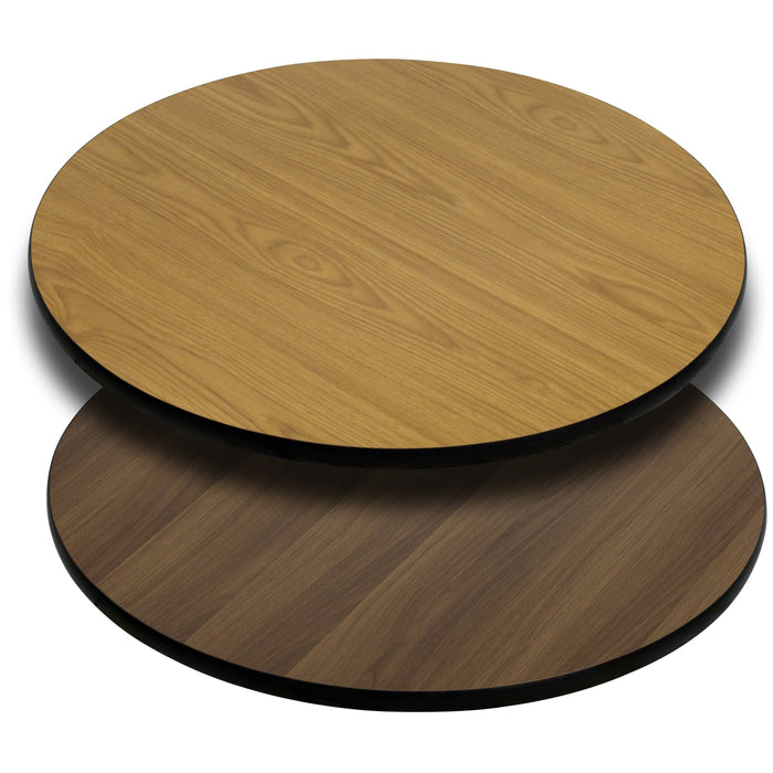 42'' Round Restaurant Table Top with Natural or Walnut Reversible Laminate Top
