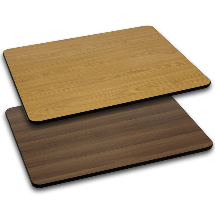 30'' x 48'' Rectangular Restaurant Table Top with Natural or Walnut Reversible Laminate Top