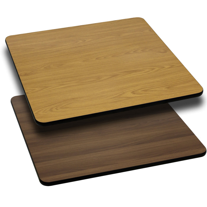 36'' Square Restaurant Table Top with Natural or Walnut Reversible Laminate Top